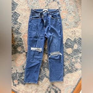 Dark Blue Distressed Skinny Jeans